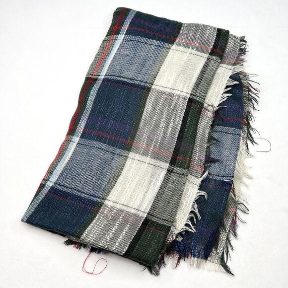 Steve Madden Large Plaid Gauze Knit Scarf - Picture 2 of 9